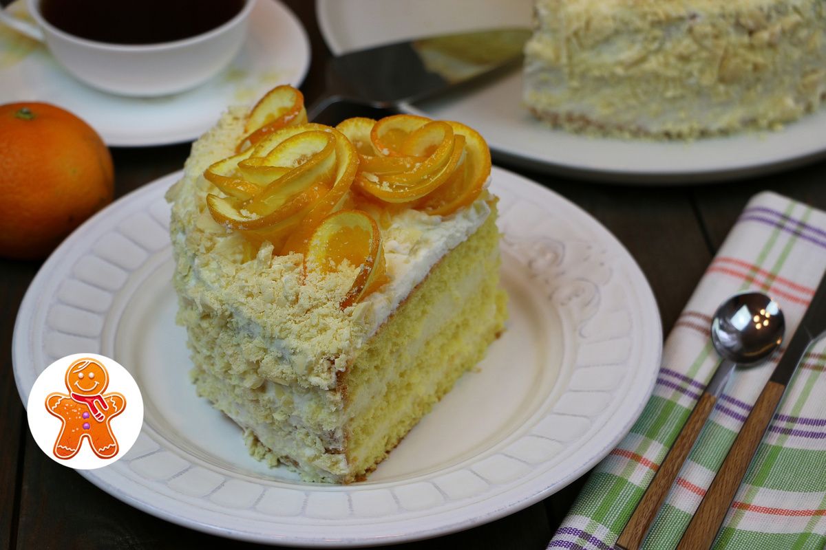 Сочный апельсиновый торт для любителей цитрусовых десертов