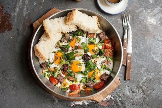 Вдохновение из Техаса: Яичница с мясом и овощами