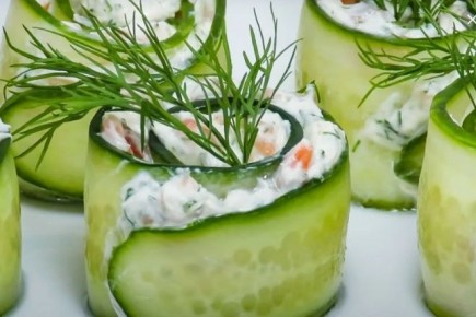 Элегантные рулетики из огурцов для любого повода