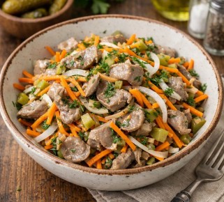 Салат из куриных желудков