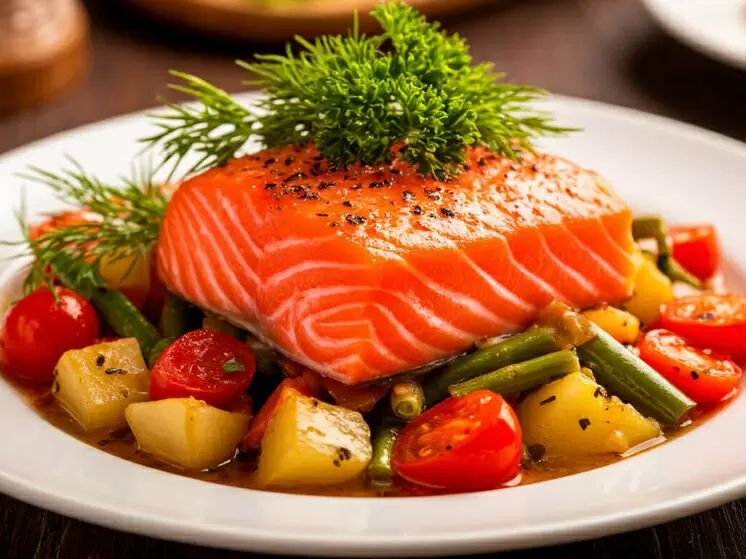 Полезный и вкусный ужин: красная рыба с овощами на вашем столе