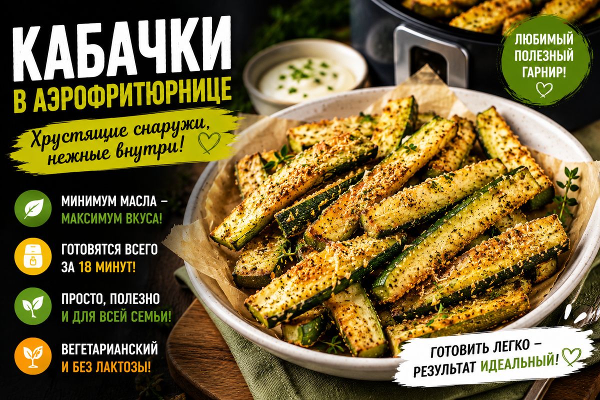 Кабачки в аэрогриле: хрустящие, аппетитные и полезные
